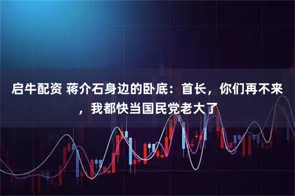 启牛配资 蒋介石身边的卧底：首长，你们再不来，我都快当国民党老大了