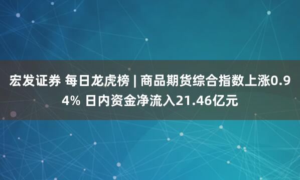 宏发证券 每日龙虎榜 | 商品期货综合指数上涨0.94% 日内资金净流入21.46亿元